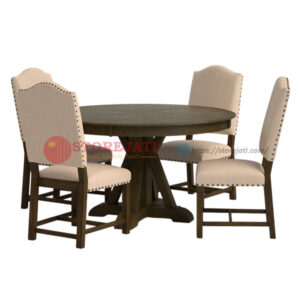 meja makan bulat minimalis 4 kursi