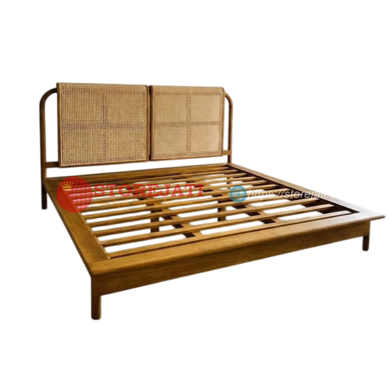 model tempat tidur kayu jati minimalis