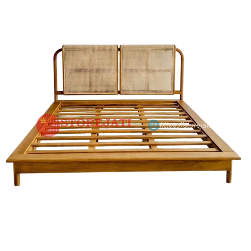 tempat tidur kayu jati minimalis
