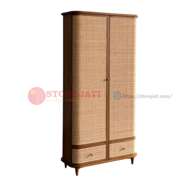desain lemari pakaian 2 pintu minimalis
