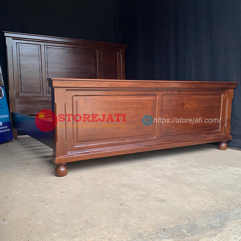 desain tempat tidur kayu jati minimalis terbaru