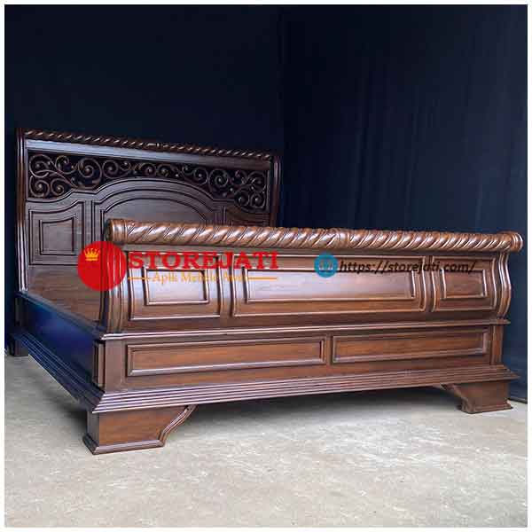 foto tempat tidur jati jepara terbaru