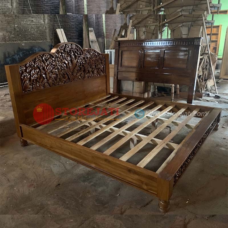 harga tempat tidur ukiran kayu jati