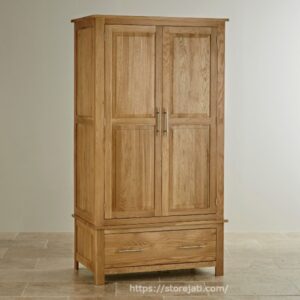 lemari pakaian kayu jati 2 pintu
