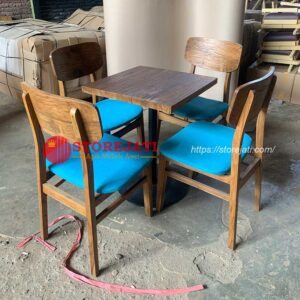meja makan kayu minimalis 4 kursi