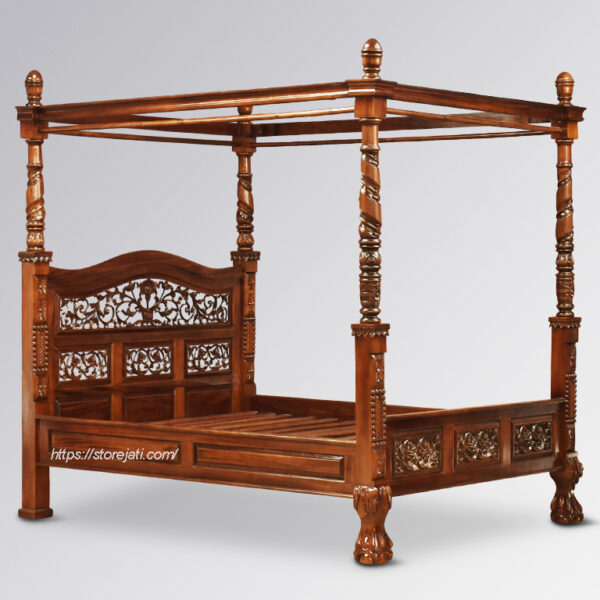 model tempat tidur kanopi jepara klasik