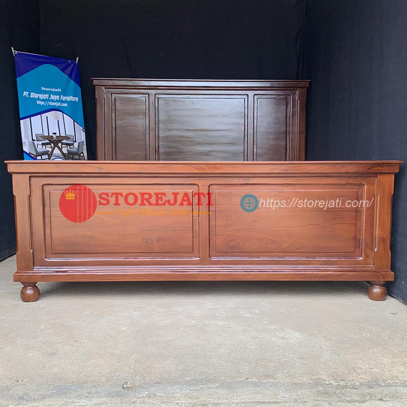 model tempat tidur kayu jati minimalis terbaru
