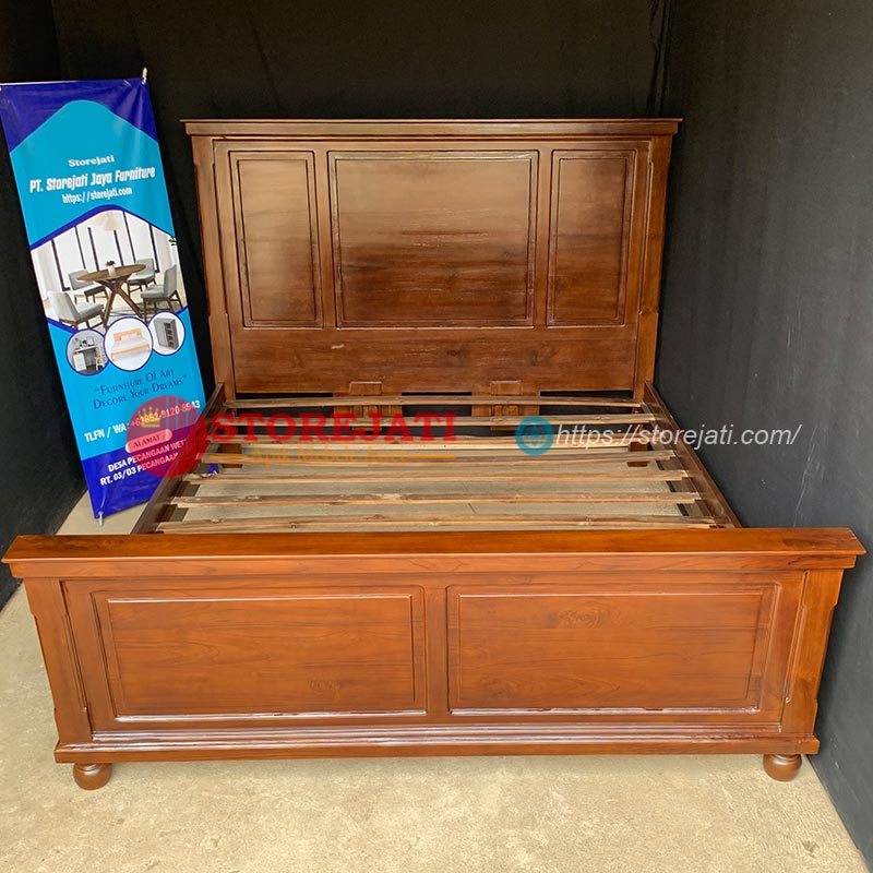tempat tidur kayu jati minimalis terbaru