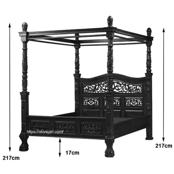 ukuran tempat tidur kanopi jepara klasik