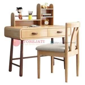 meja belajar kayu minimalis
