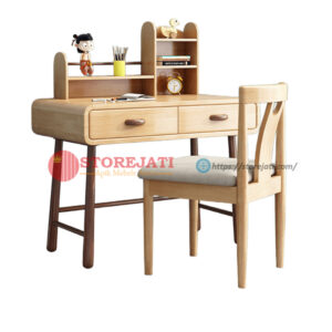 meja belajar kayu minimalis