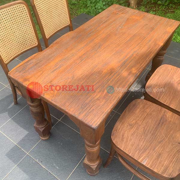 foto meja makan jati 4 kursi