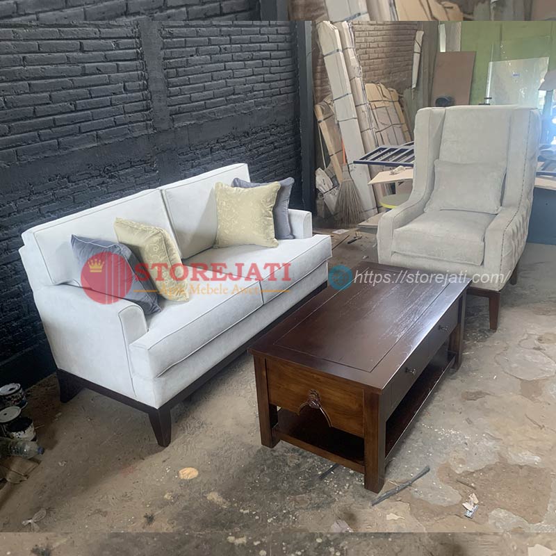 model kursi tamu kayu jati modern