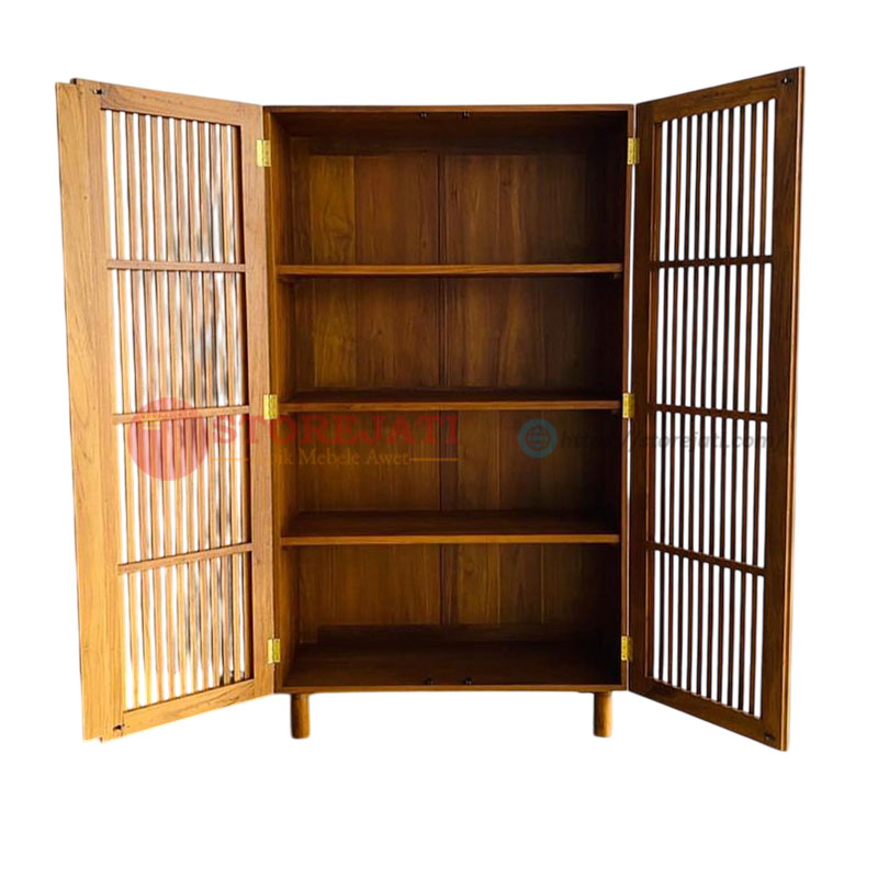 model lemari baju kayu 2 pintu