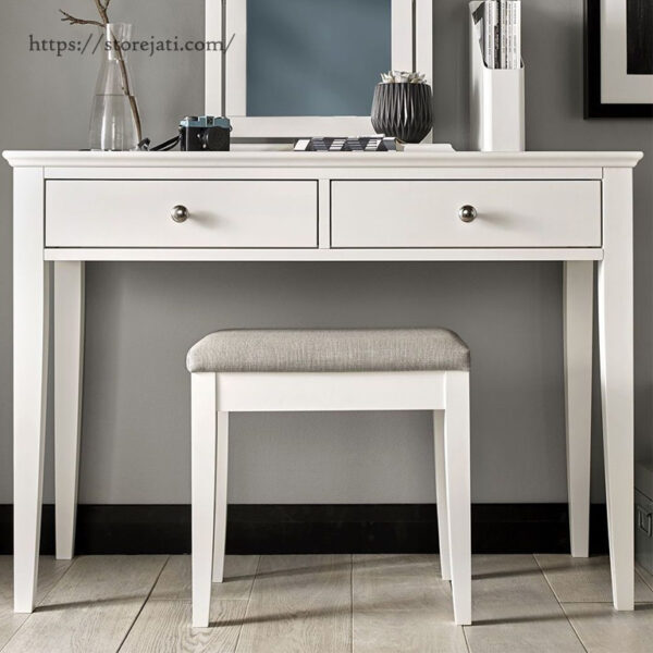 stool meja rias minimalis putih
