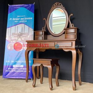 tolet meja rias kayu jati
