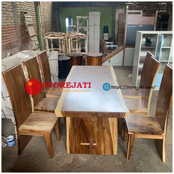 jual meja makan minimalis kursi 6