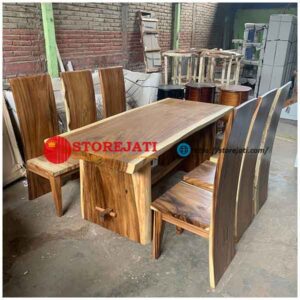 meja makan minimalis kursi 6