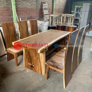 meja makan minimalis kursi 6