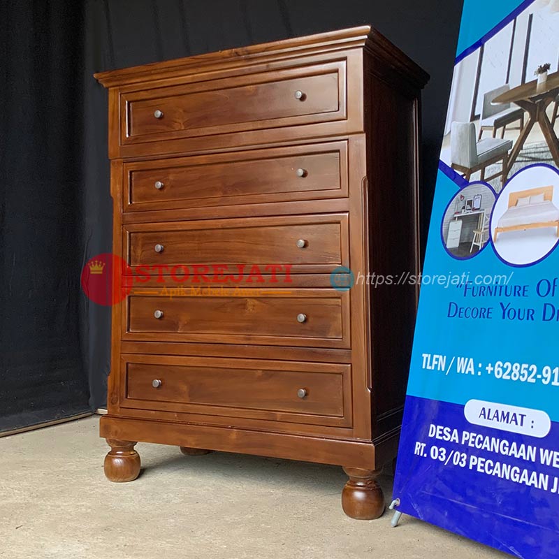 model lemari laci kayu minimalis
