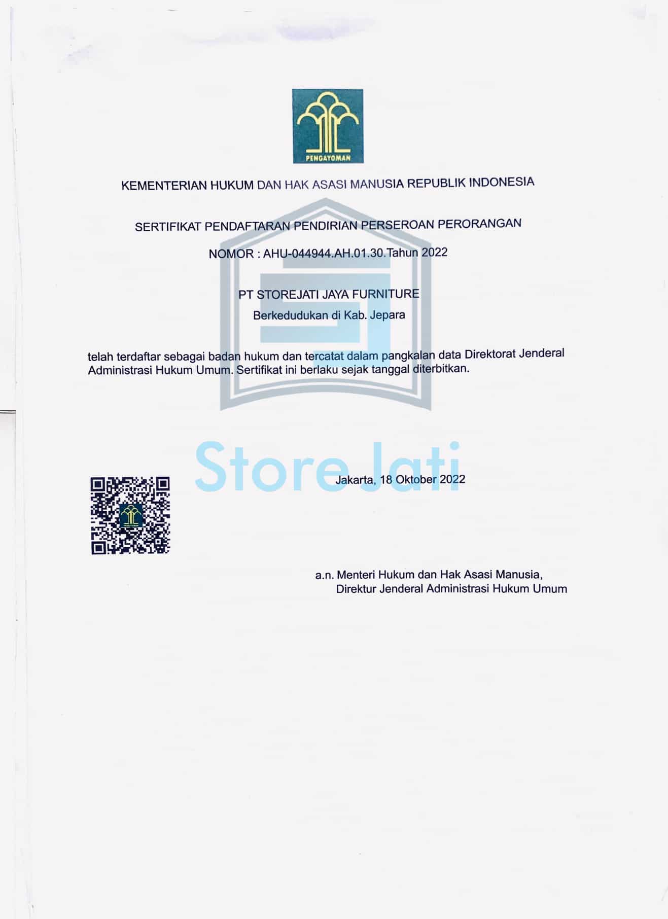 sertifikat pendaftaran