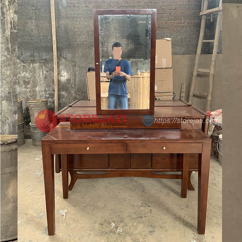 desain meja rias kayu jati minimalis modern