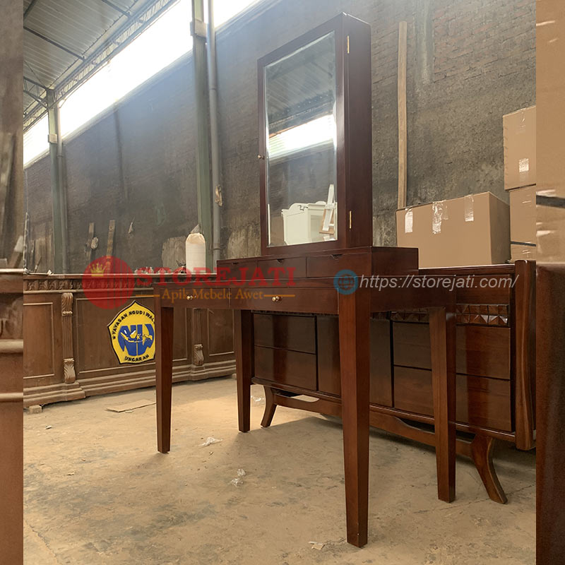 model meja rias kayu jati minimalis modern