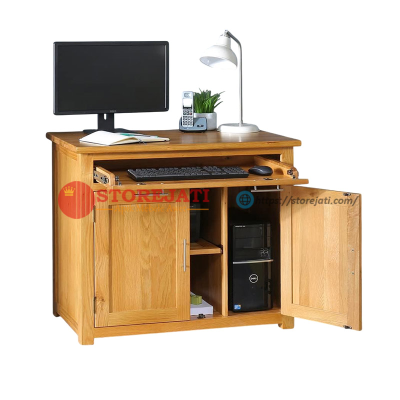 desain meja belajar untuk laptop dan printer