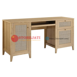 meja belajar kayu jati minimalis