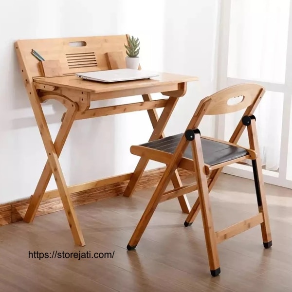 meja belajar lipat kayu murah