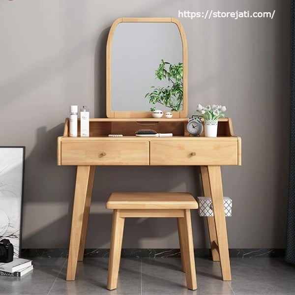 meja rias minimalis dari kayu