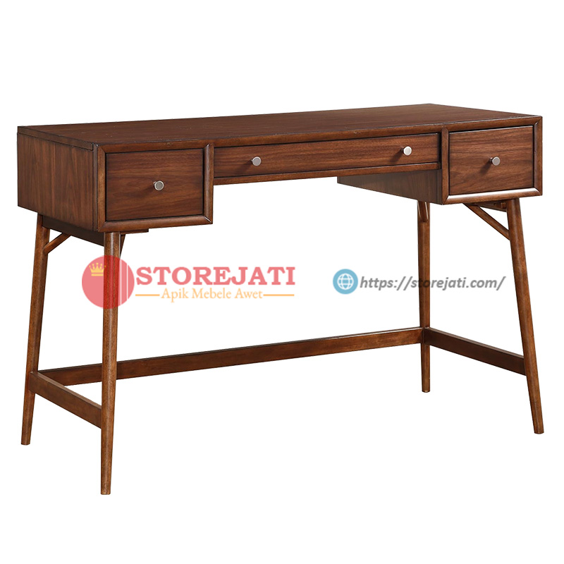 model meja belajar minimalis kayu jati