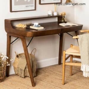 meja belajar kayu minimalis modern
