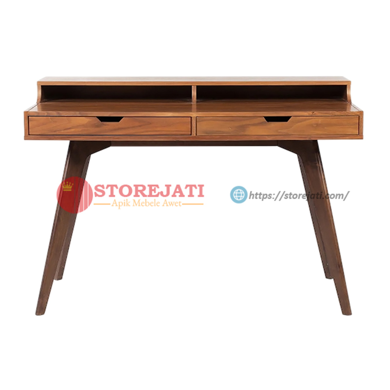 meja belajar kayu minimalis modern