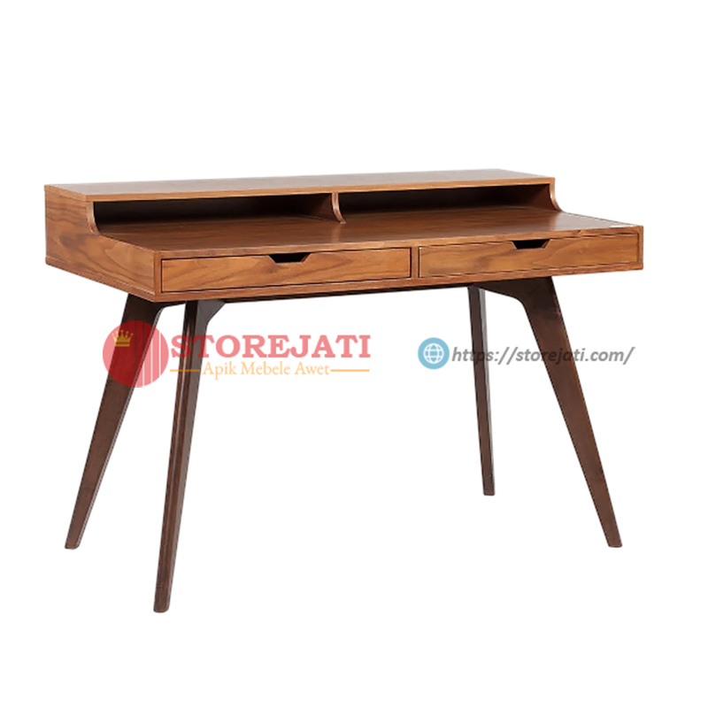 model meja belajar kayu minimalis modern