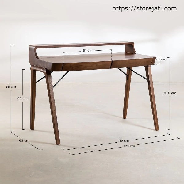 ukuran meja belajar kayu minimalis modern