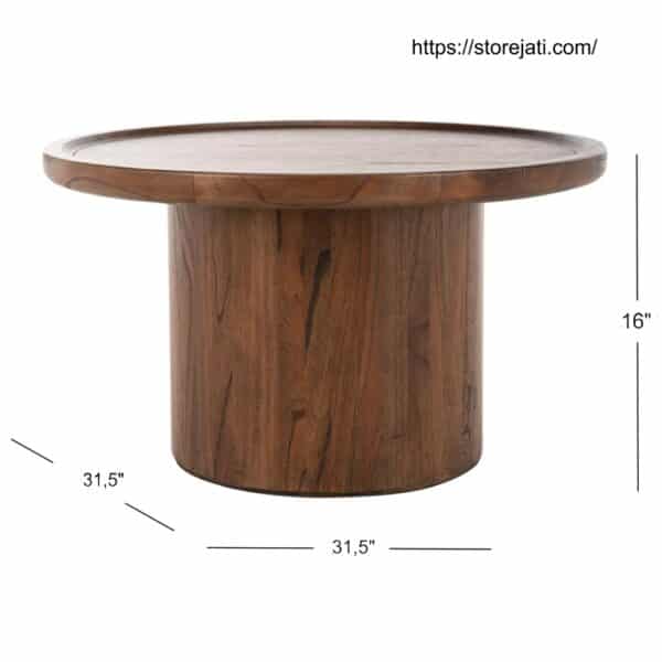 ukuran meja bulat minimalis ruang tamu