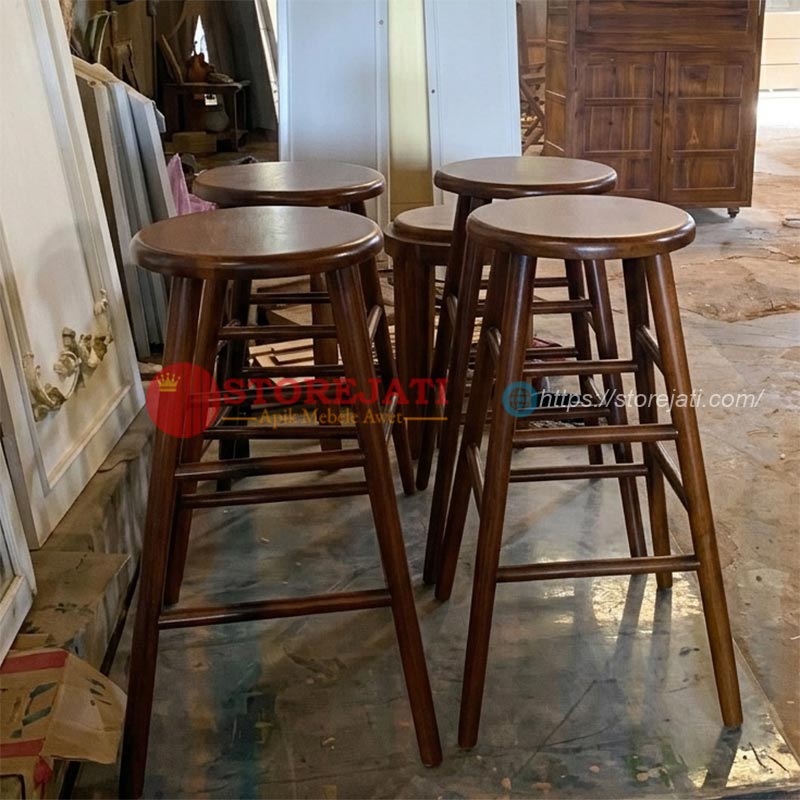 model kursi bar kayu jati