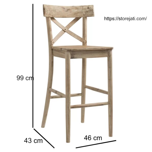 ukuran kursi mini bar dari kayu