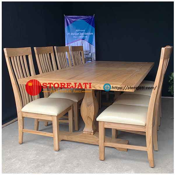 jual meja makan 8 kursi minimalis
