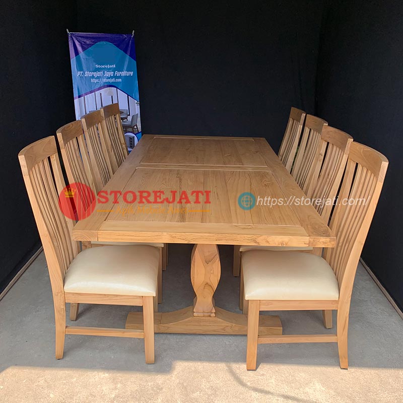 jual meja makan 8 kursi minimalis