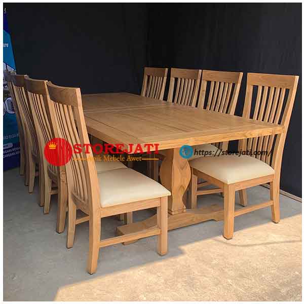 meja makan 8 kursi minimalis