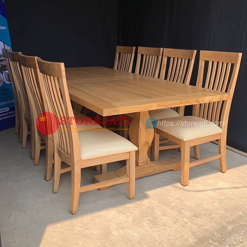 model meja makan 8 kursi minimalis