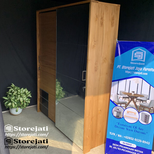 harga lemari pakaian geser 2 pintu murah