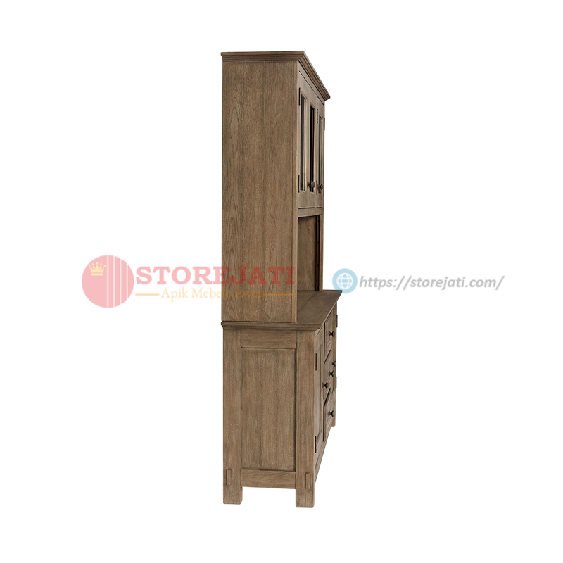harga lemari piring kayu jati 3 pintu