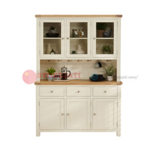 lemari dapur kaca 3 pintu